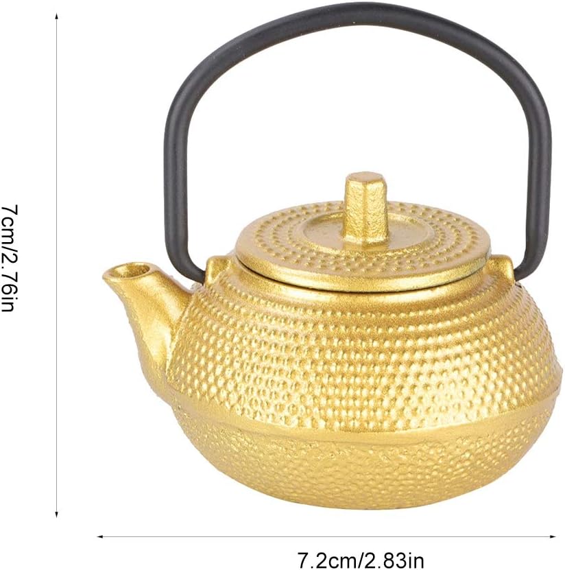 Gaeirt 50ml Cast Iron Tea Pot - Flat Bottom Tea Infuser with Handle and Spout, Exquisite Water Kettle for Home Kitchen