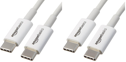 Amazon Basics USB-C to USB-C Fast Charger Cable, 480Mbps Speed, USB-IF Certified, for Fast Charging Apple iPhone 16/15, iPad, MacBook, Samsung Galaxy, Tablets, Laptops, 6 Foot, White