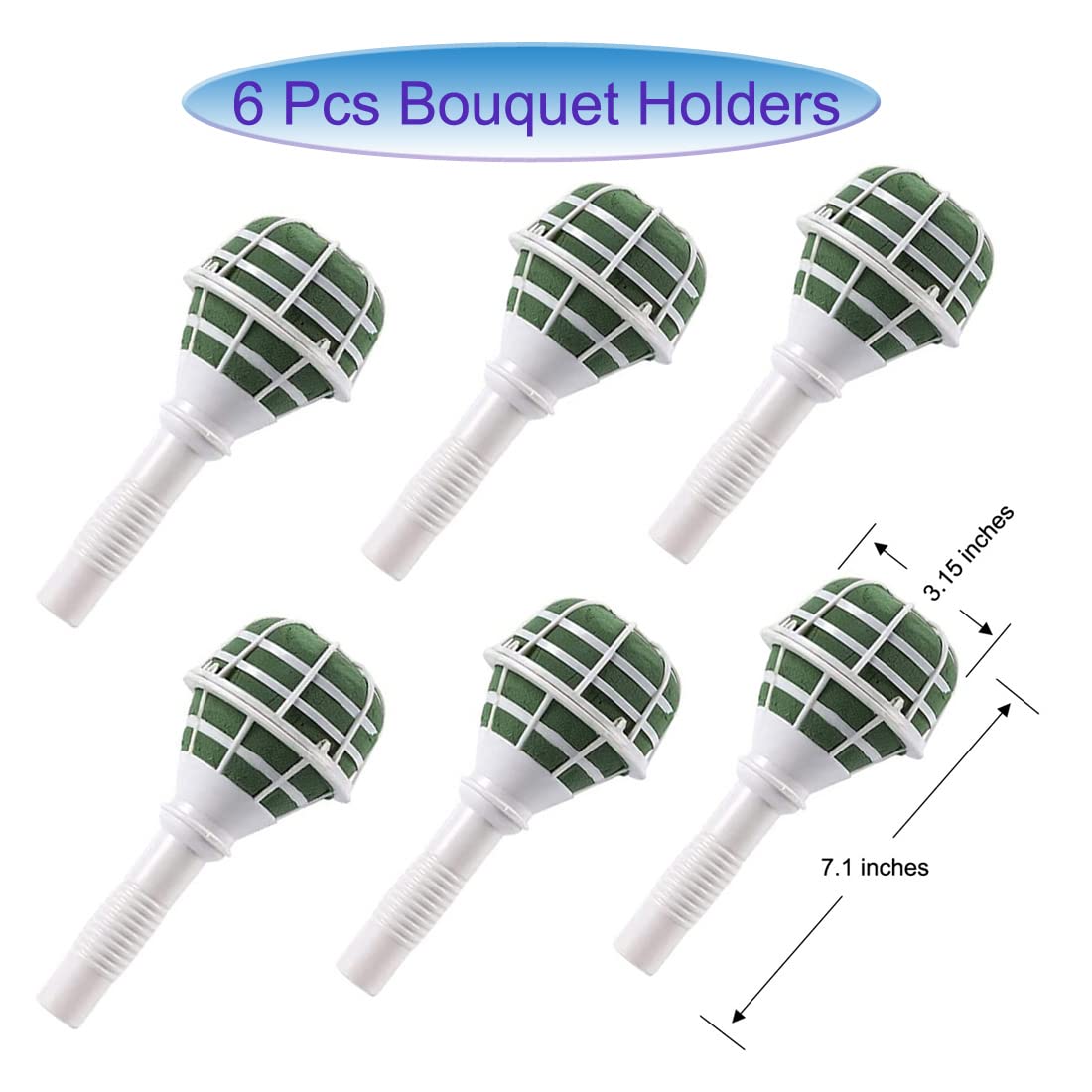 JFFX 6-Pack Foam Bouquet Holders, Floral Arrangement Kits for Bridal Flowers Wedding Supplies Decoration, Gardening Supplies