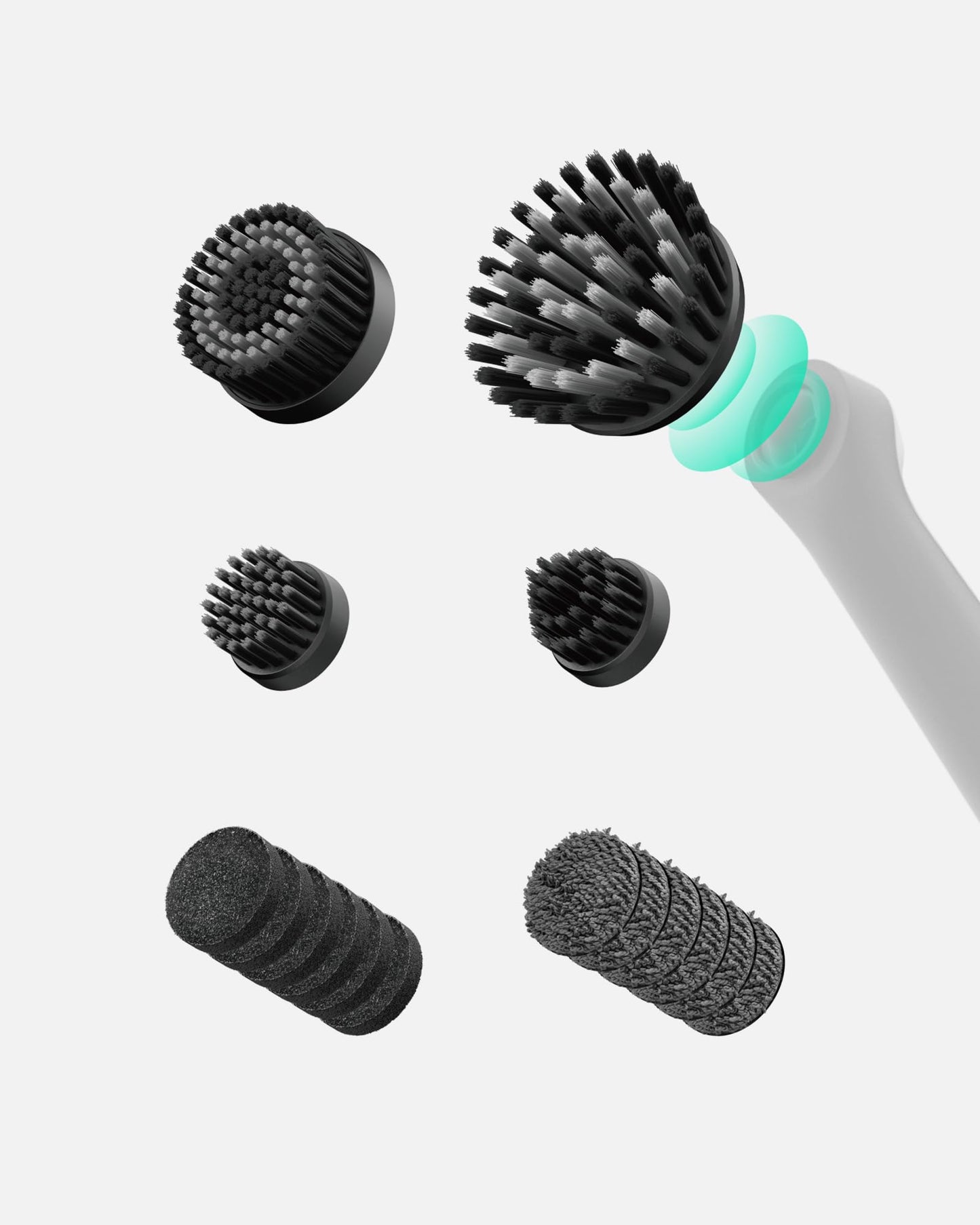 HOTO 16 PCS Replacement Brush Heads for Wand™ Grout Brush, Suitable Electric Scrubber Only, Cordless Spin Scrubber Accessories for Tiles, Grout, Corners, Crevices