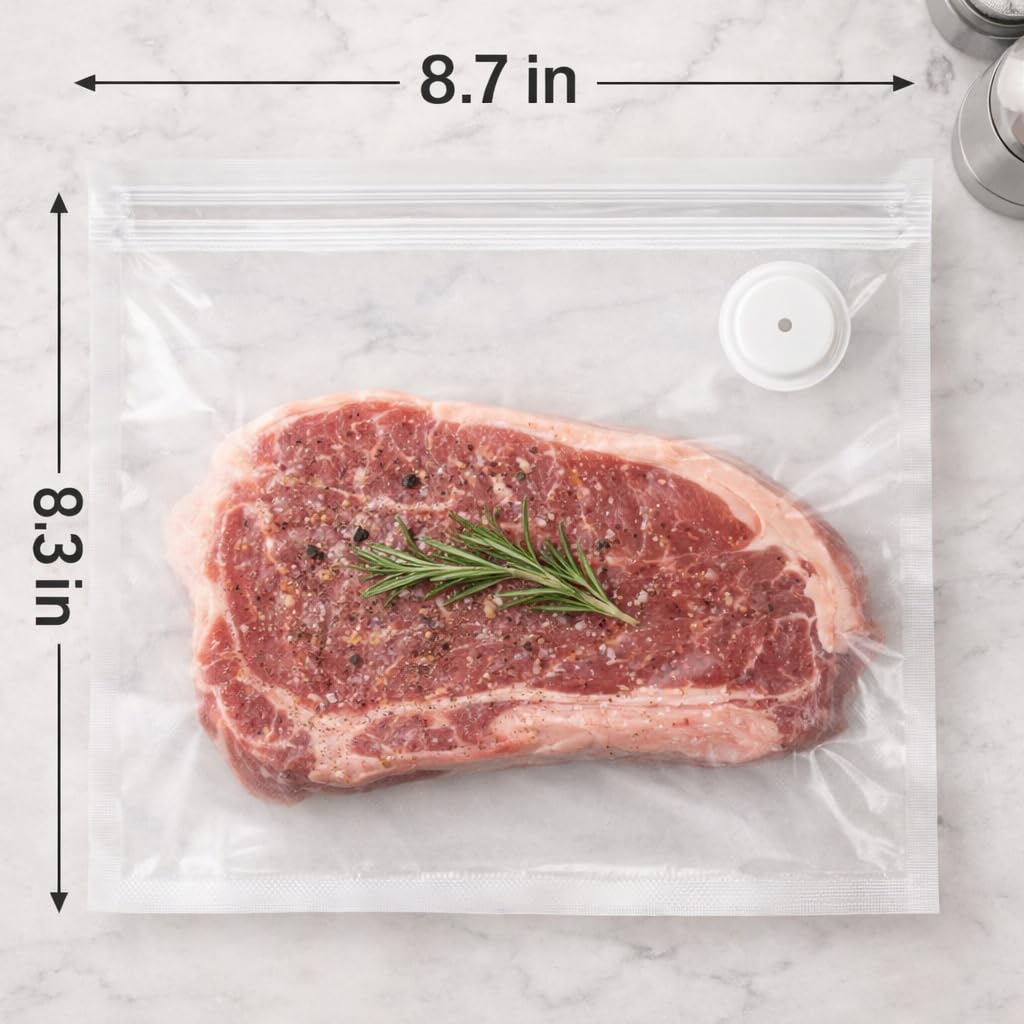 Vacuum Seal Bags,Bags for Compact Vacuum Sealer,Reusable Vacuum Sealer Bags,Small Vacuum Seal Bags(8.3 * 8.7inch) 30pcs