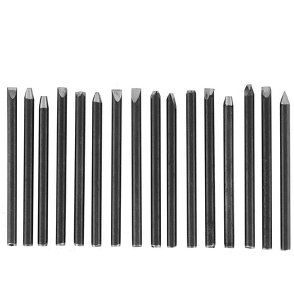 Metal Jewelry Anvil Chisel, Repousse Copper Carving Curved Steel Punch Ring Customize Je,Anvil Chisel Equipment Kit For Jewelry Processing Making Carving Tools (16 pack)