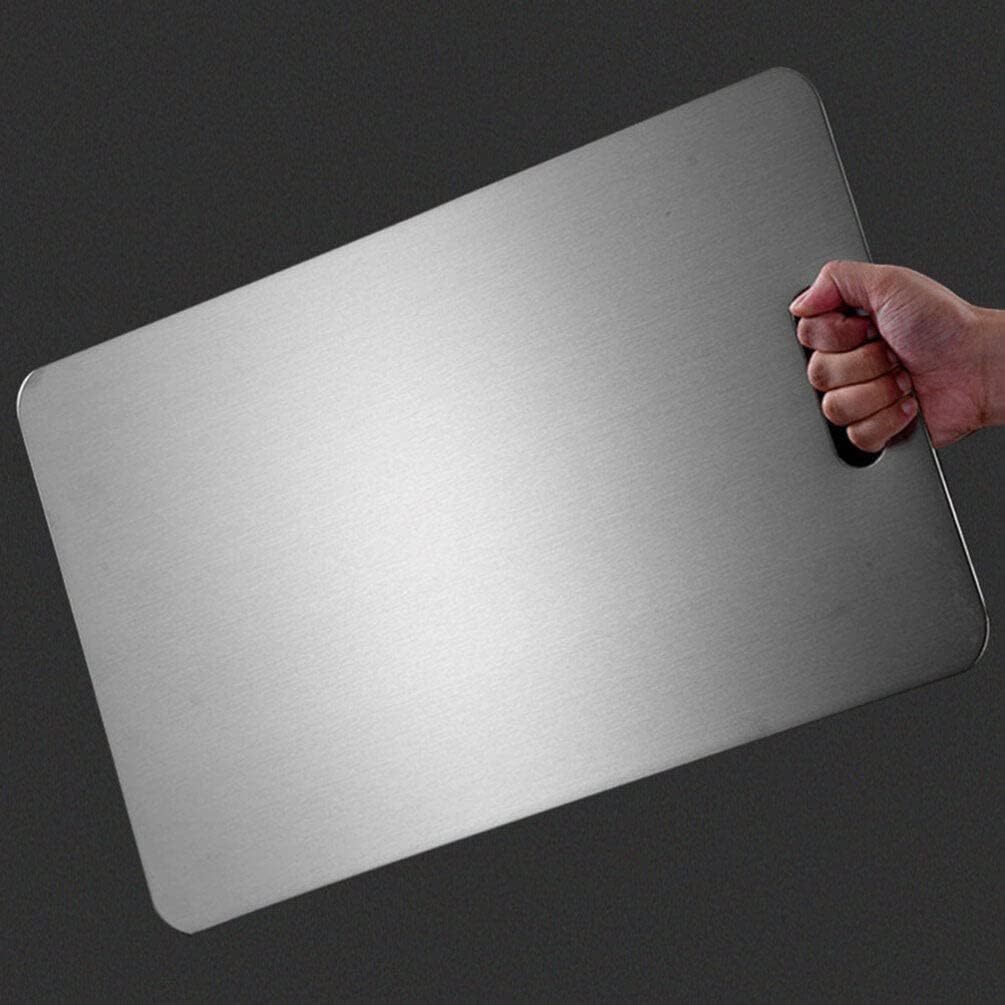 Yardwe Stainless Steel Cutting Board, Extra Large Metal Kitchen Chopping Board, Marble Dough Board