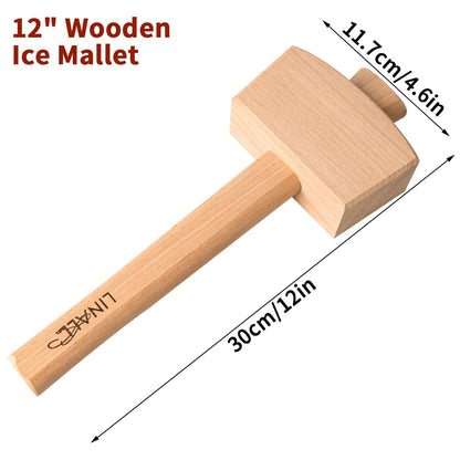 Lewis Ice Bag and Mallet for Crushed Ice, Canvas Bag & Wooden Mallet Bar Tools Bartender Kit, Ice Crushers for Home Use