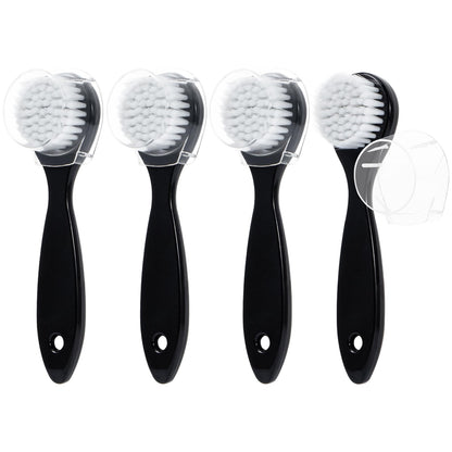 4 Colors Facial Cleansing Brush, Beomeen Face Scrubber Exfoliating Brush Face Wash Scrub Exfoliator for Skin Care, Makeup Removal (Blue, Pink, Purple, Clear)