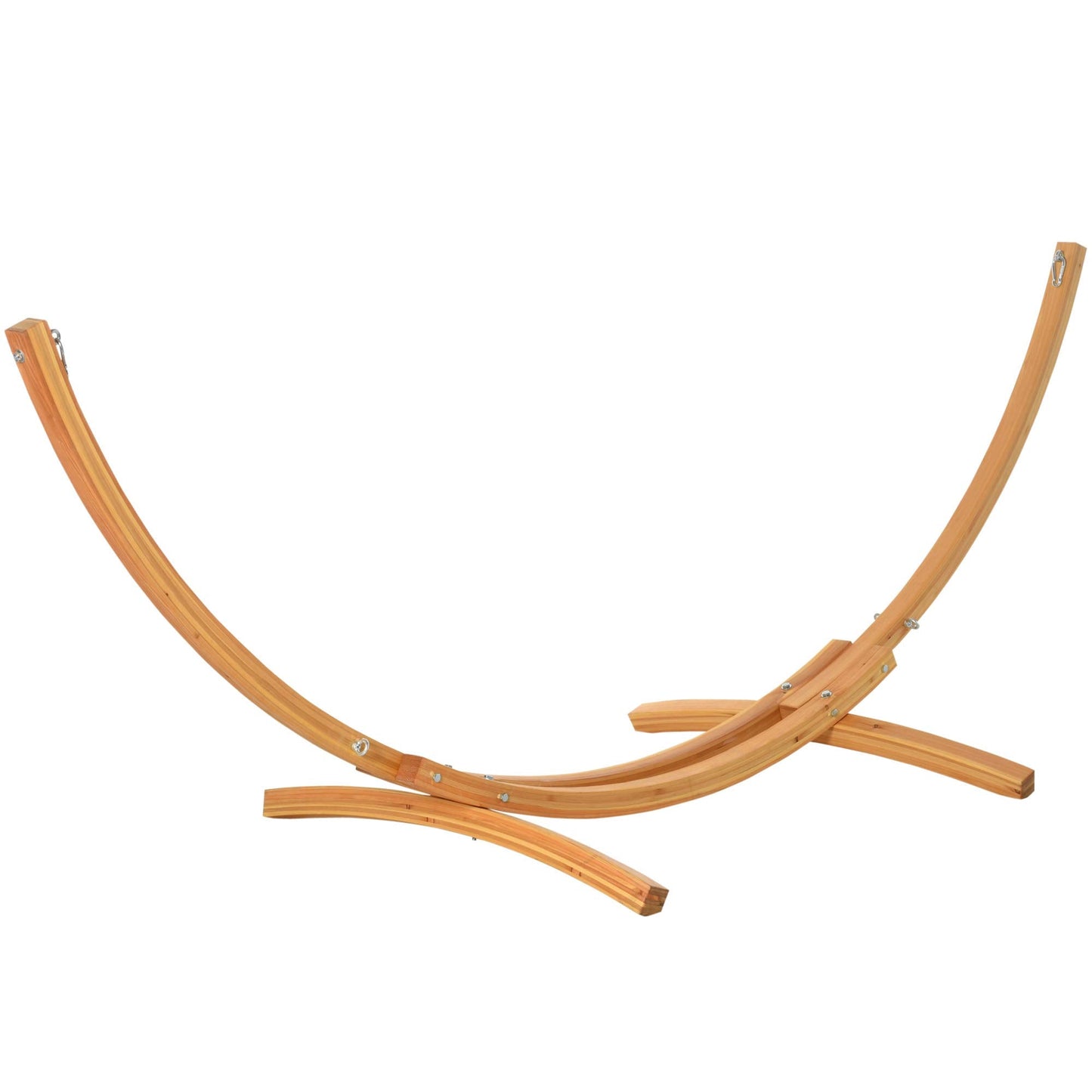 10.6' Wooden Hammock Stand Universal Garden Picnic Camp Accessories, 264lbs, Natural