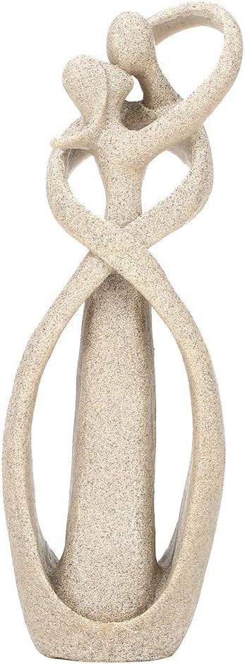 Eujgoov Handmade Sandstone Lover Figurine, Abstract Art Kiss Couple Statue, Valentine's Gift Home Wedding Decor