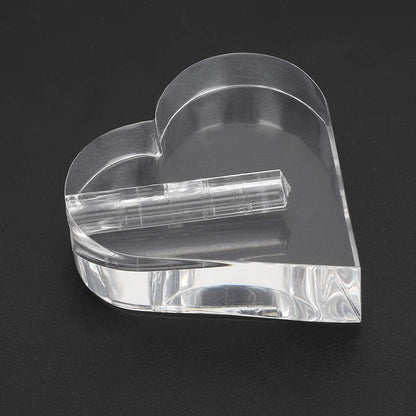 24k Rose Display Stand - Heart-Shaped Stand for Single Real Roses or Artificial Flower Base, Transparent Shelf Support