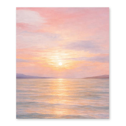 FUHYGU Diamond Painting Kit 9.8x11.8 Inches – Pink Sunset Ocean Landscape, DIY Full Drill Diamond Art Painting Kit for Adults, Seascape Wall Decor Gift