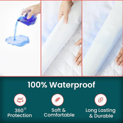 Zippered Mattress Encasement, Full Size Waterproof Mattress Protector, Breathable & Noiseless Absorbent 6-Sided Mattress Cover