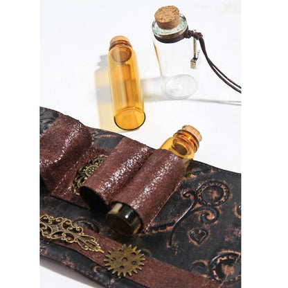 SUMGOGO Arm Bracer Cuff Armband Wrist Guard Armor Medieval Witch Wizard Magic Cork Potion Bottle Lolita Cosplay LARP Costume Accessory Decor (Coffee)