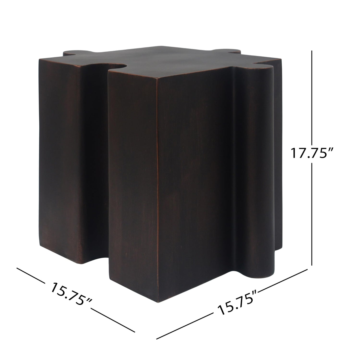 Christopher Knight Home Daton 3 Piece Interlocking Outdoor Side Table Set, Modular Lightweight Concrete Coffee Table, Convertible MGO End Table for Indoor&Outdoor, Design for Creative Set Up, Copper