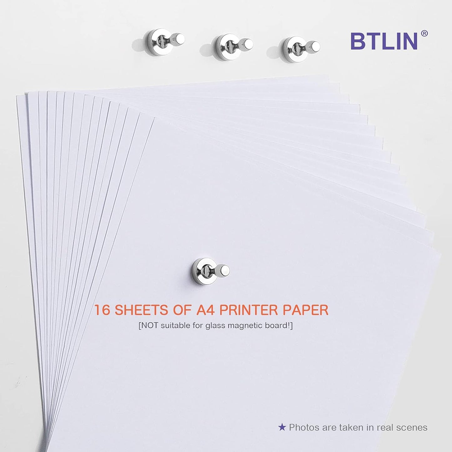 BTLIN 24 Pack Small Fridge Magnets, Strong Mini Metal Magnetic Push Pins for Kitchen Refrigerator Magnetic Board Office