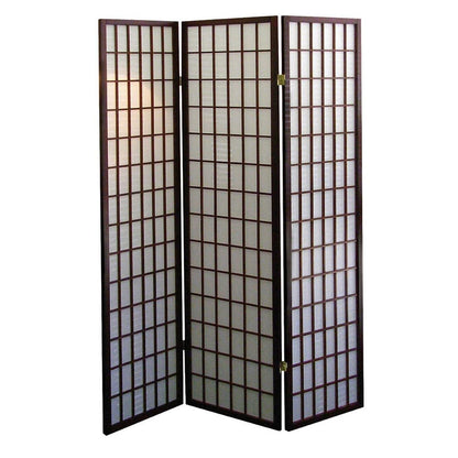 70" Tall 3 Panel Screen, Room Divider, Japanese Style with Cherry