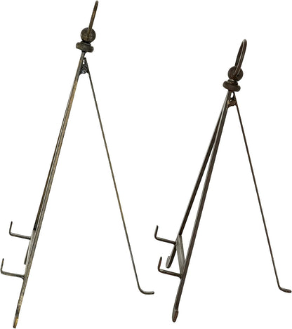 Deco 79 Metal Tabletop Display Easel with Foldable Stand, Set of 2, 13", 15"H, Bronze