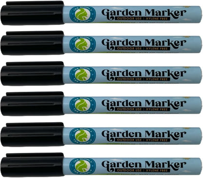 133 SUPPLY 6 Pack 0.8mm) Garden Marker Pen Permanent Markers Black (UV Fade Resistant Marker Pens for Plant Markers