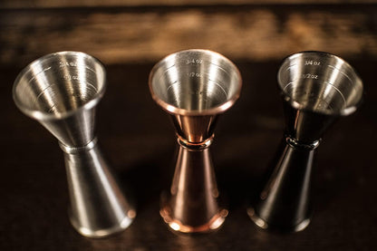 BARIANTTE Cocktail Jigger for Bartending, 2 oz 1 oz Japanese Measuring Shot Glass - Silver