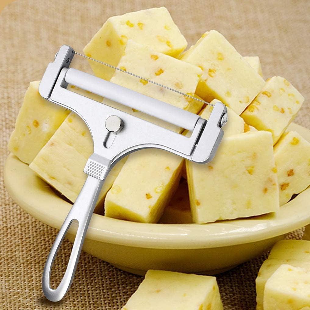 Adjustable Thickness Stainless Steel Wire Cheese Slicer, Kitchen Tool for Soft and Semi-Hard Cheeses
