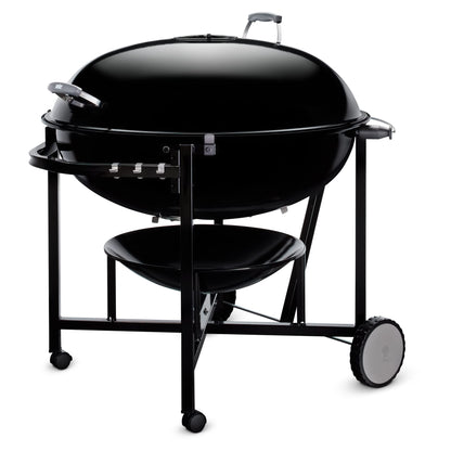 Weber The Ranch Charcoal Kettle Grill, 37" – Massive Outdoor BBQ Grill with Stainless Steel Hinged Cooking Grate, Tuck-Away™ Lid Holder & Porcelain‑Enameled Bowl