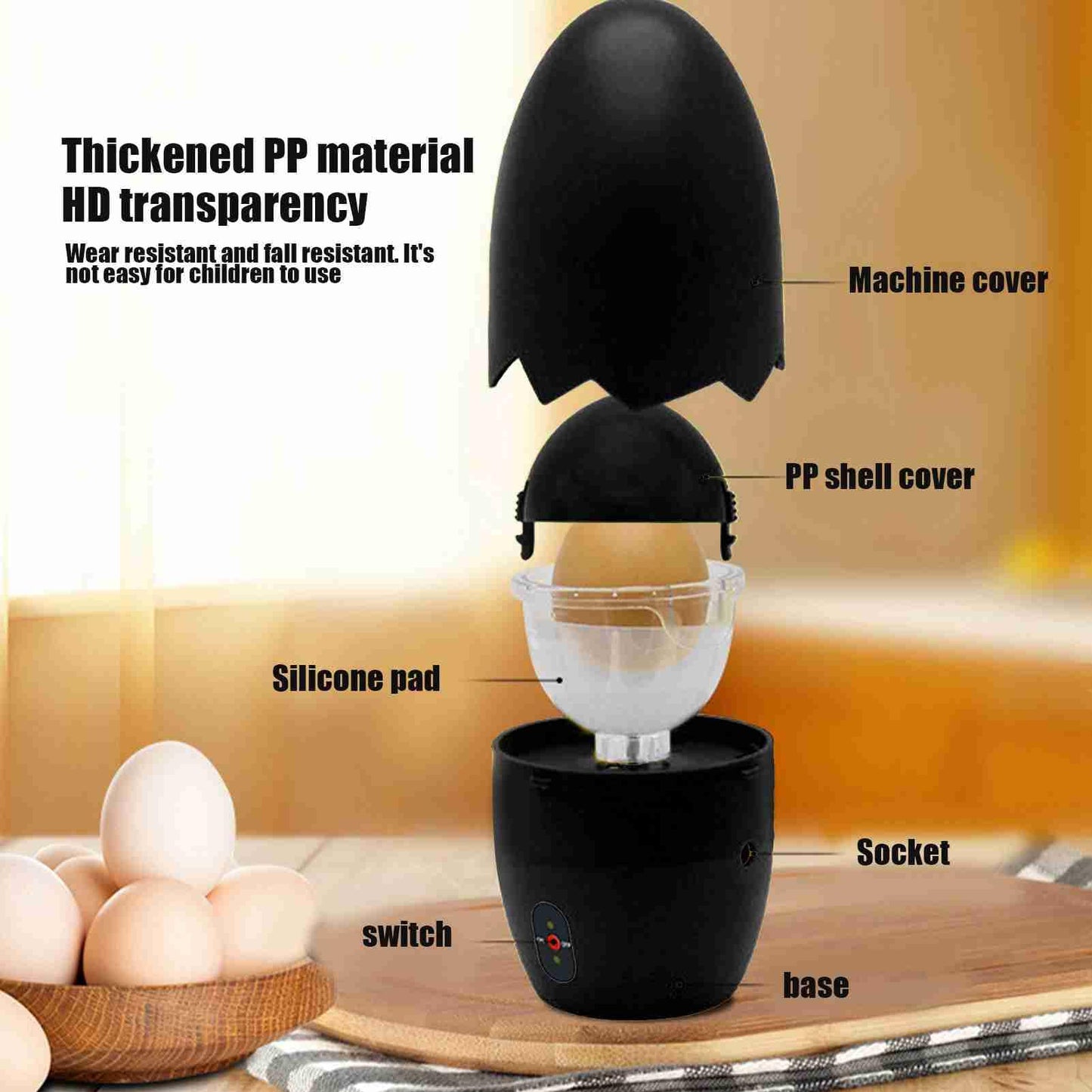 Electric Egg Spinner,Portable Maker Eggs Yolk White Mixer Egg Scrambler Electric Egg Shaker Kitchen Gadgets for Mixing Egg Whites and Yolks(US Plug)