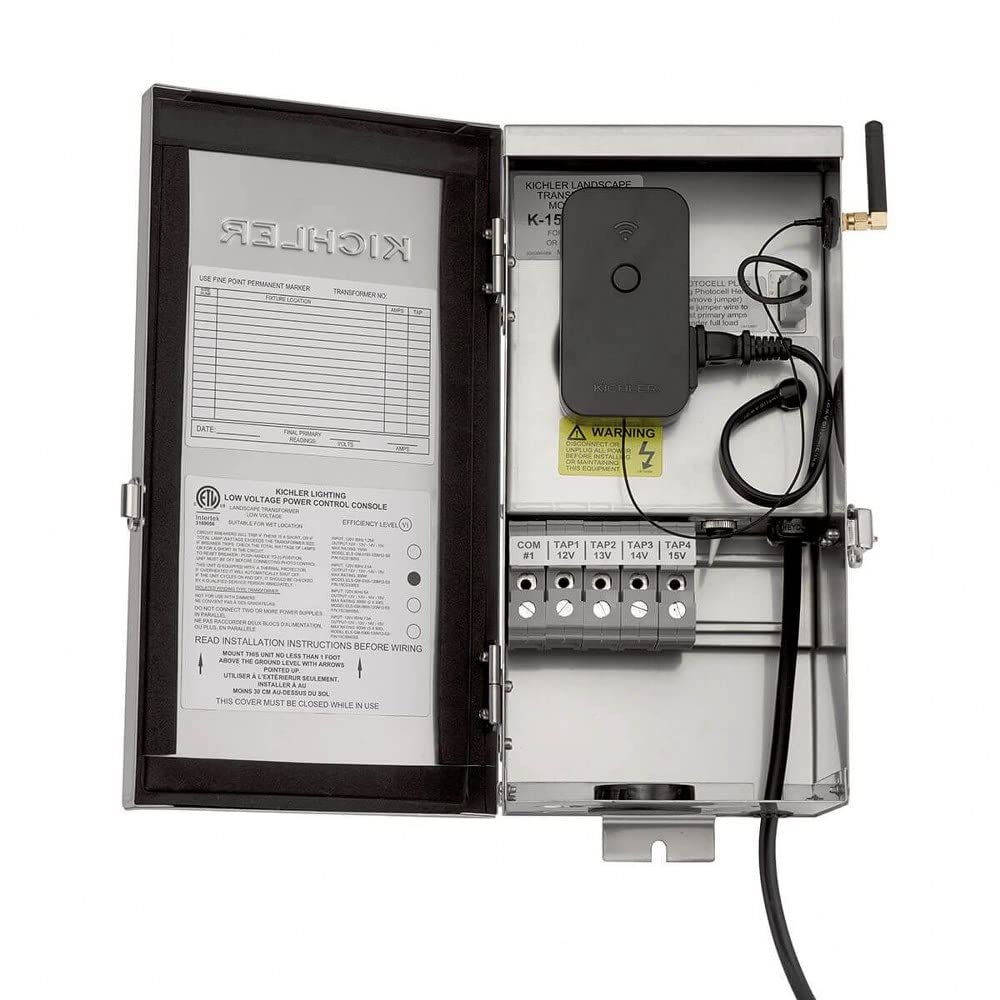 Kichler Smart Control Timer in Black, Wi-Fi Enabled Landscape Lighting Automation (2.5" W x 2.25" H x 4" L), 16085BK