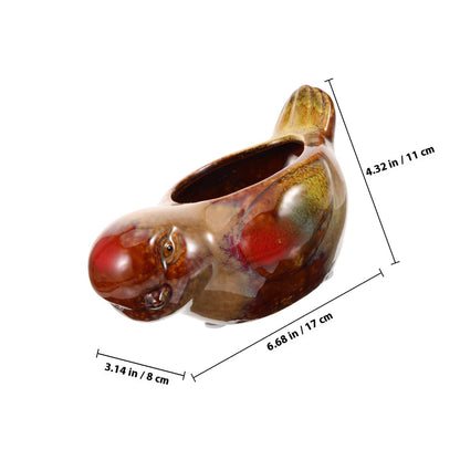 Holibanna Ceramic Succulent Pots Bird Design Small Planter for Indoor Balcony Garden Decorative Flower Pot with Glazed Finish