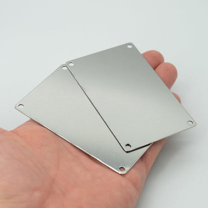 StayMax Metal Engraving Blank Stamping Blanks Stainless Steel Blank with 4 Holes 3.3 * 2.1 Inch (10 Pack)