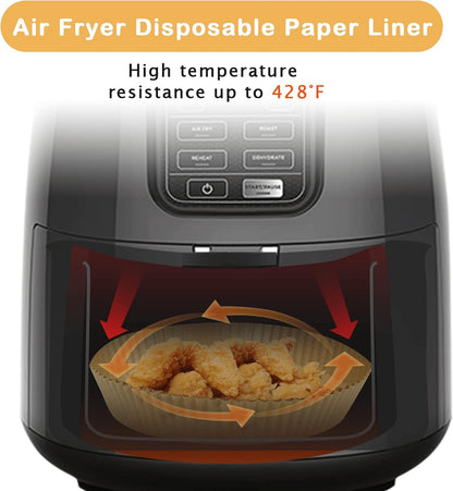 SIUDANGKA Air Fryer Liners - 125 Pcs Disposable Paper for Ninja & Most 4-8QT Air Fryers