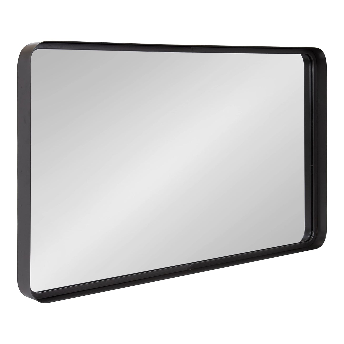 Kate and Laurel Armenta Modern Soft Rectangle Metal Framed Mirror; 40 x 24; Gray; Functional Industrial Accent Mirror with Bold Finish for Wall Decor