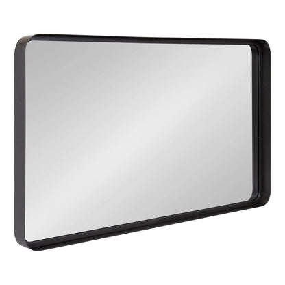 Kate and Laurel Armenta Modern Soft Rectangle Metal Framed Mirror; 40 x 24; Gray; Functional Industrial Accent Mirror with Bold Finish for Wall Decor