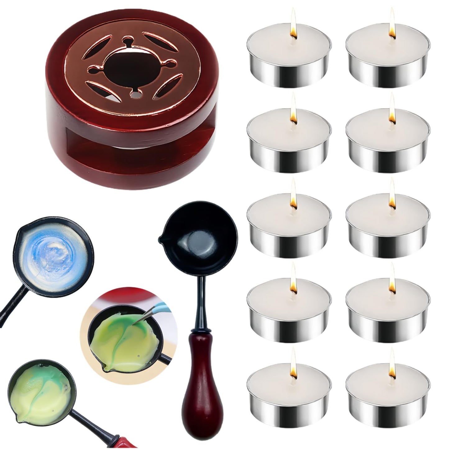 Wine Red Sealing Wax Beads, ONWINPOR 400pcs Wax Seal Kit with Warmer, Non-Slip Spoon, Candles for Envelopes, Stamp Letter Seal,Wedding Invitations (Wine Red)