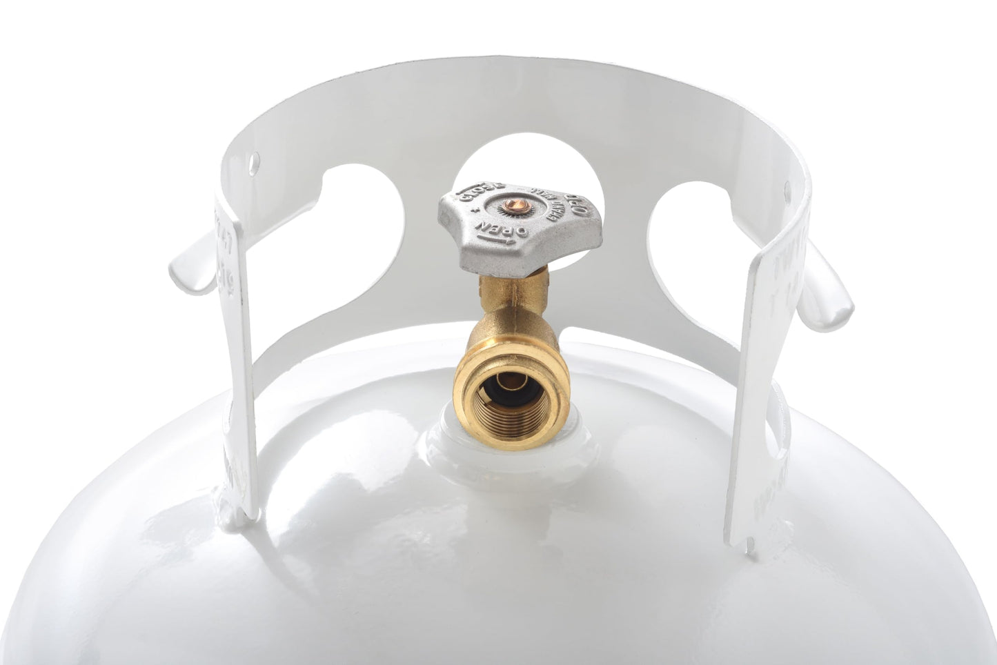 Flame King YSN401 Steel Propane Tank Cylinder With Overflow Protection Device Valve, 40 Lb, White