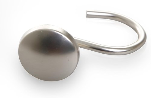 BINO Shower Curtain Hooks - Rust Proof Brushed Nickel Set of 12 | Durable Bathroom Essentials