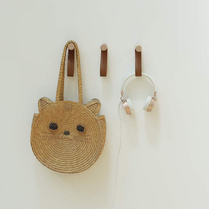 XAOMLP Wooden Coat Hooks - Wall Mounted Vintage Single Organizer Hangers, Handmade Craft Hat Rack, 3pcs