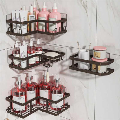 Youvip Space-Saving Corner Shower Organizer - Durable Copper Caddy for Your Bathroom