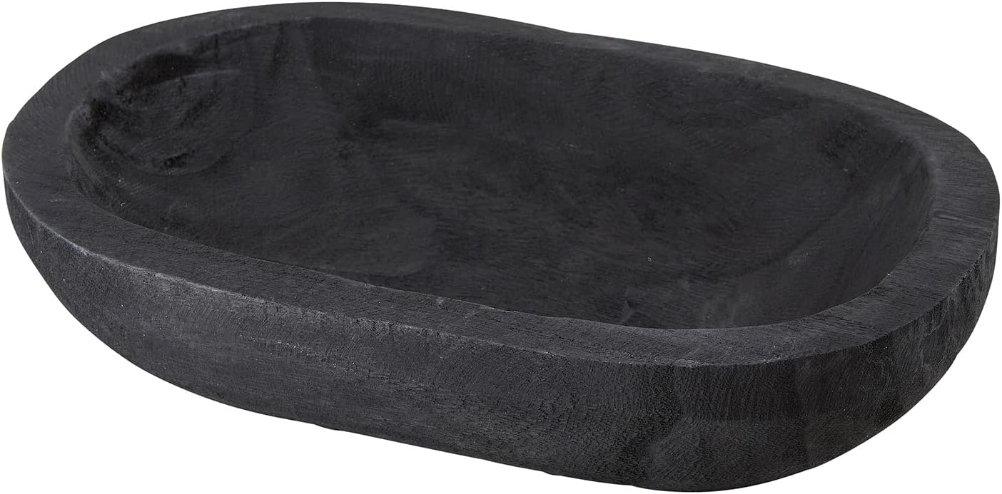 12 7.5-Inch, Santa Barbara Design Studio TableSugar Paulownia Wood Dough Bowl, x Black