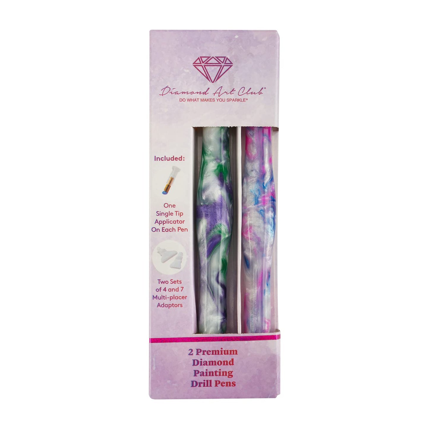 DIAMOND ART CLUB Premium Drill Pen, Comfortable Diamond Painting Pen, Diamond Art Accessories and Tools, 2 Pack, Carnival Delight and Royal Rhapsody Swirl