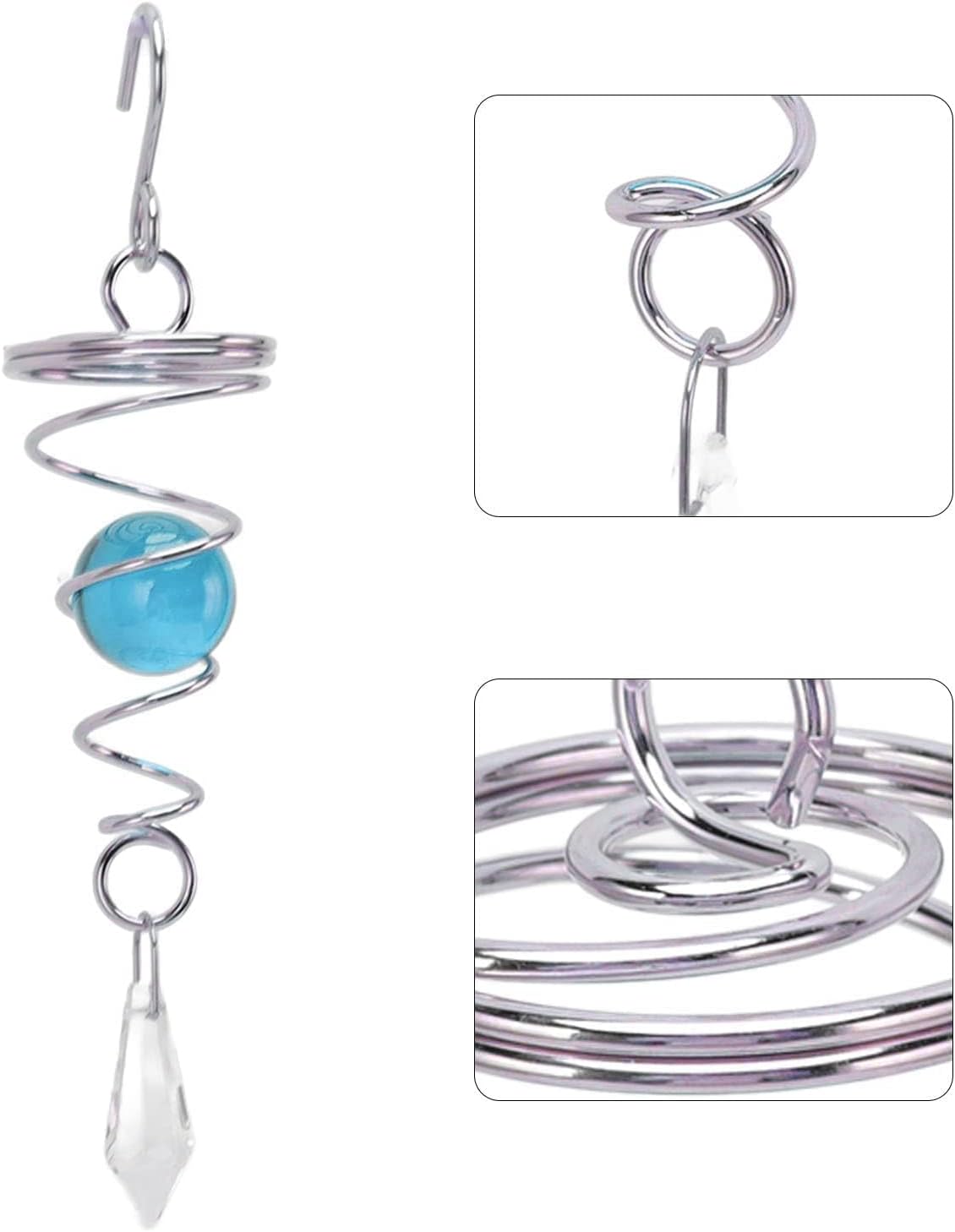 Wind Spinners for Yard and Garden, 2 Pieces Gazing Balls with Metal Stand on Clearance