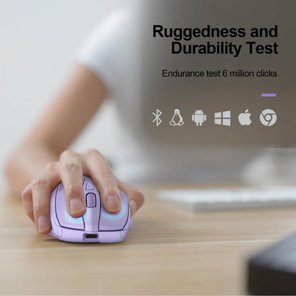 TECKNET Wireless Mouse (BT5.0/3.0 & 2.4G) Rechargeable 4800 DPI Silent USB A & Bluetooth Mouse 6 Buttons, Wide Compatibility - Grey