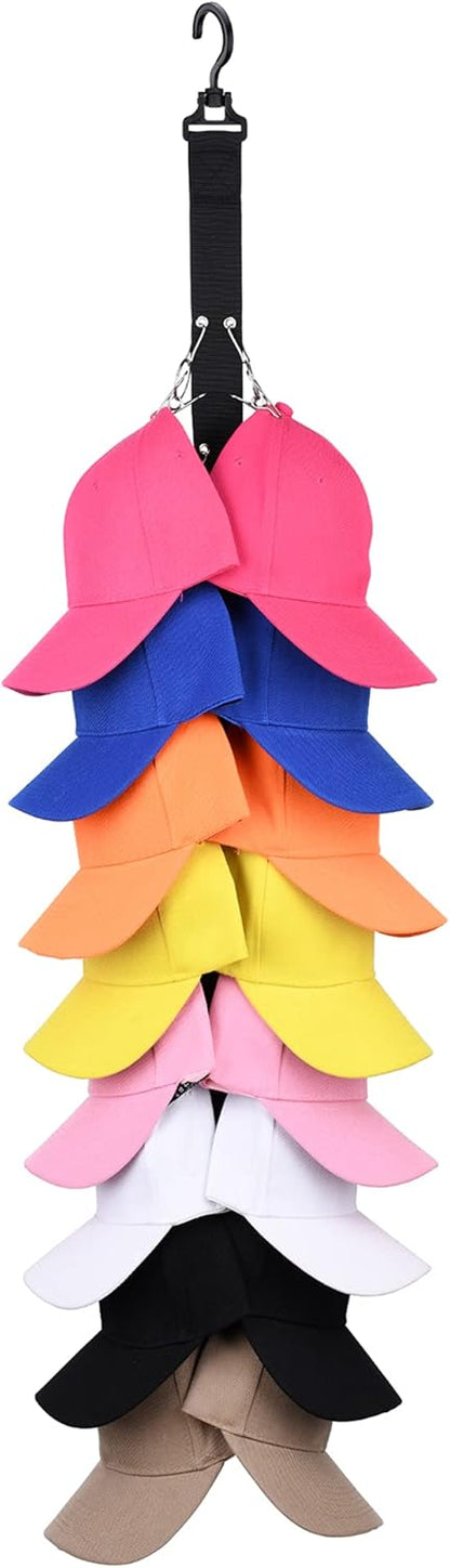 Closet Hanging Cap Organizer, 16 Baseball Cap Rack, Closet Hook Hat Storage Organizer (1 Pack)