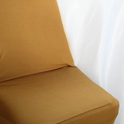 1 Set Efavormart Gold Spandex Stretch Folding Chair Covers for Party Dining Chairs W/Metallic Glittering Back W/Foot