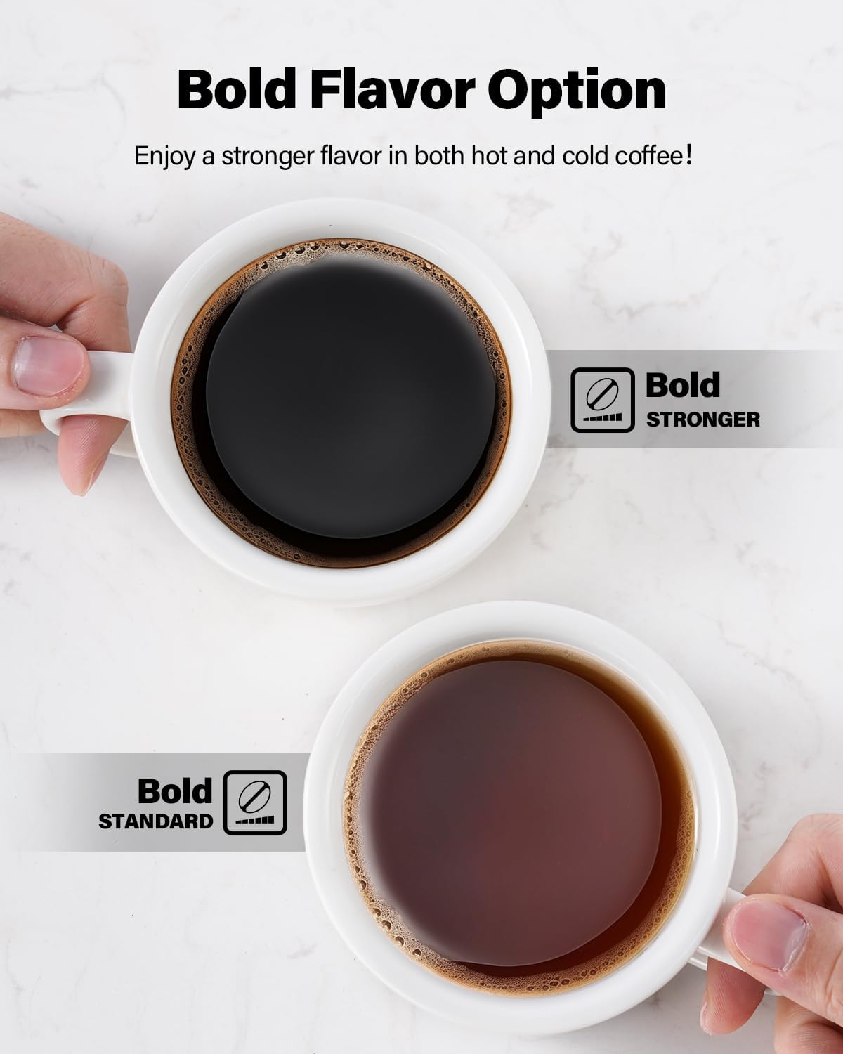 Setting, 52oz 6 to14oz K Cup Coffee Maker With Bold Single Serve Hot & Iced Coffee Maker for K-Cup and Grounds