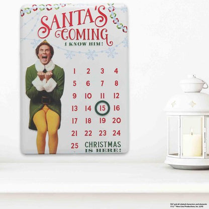Elf Movie Embossed Metal Christmas Countdown Calendar - Fun Elf Christmas Calendar with Magnet for Home Decorating