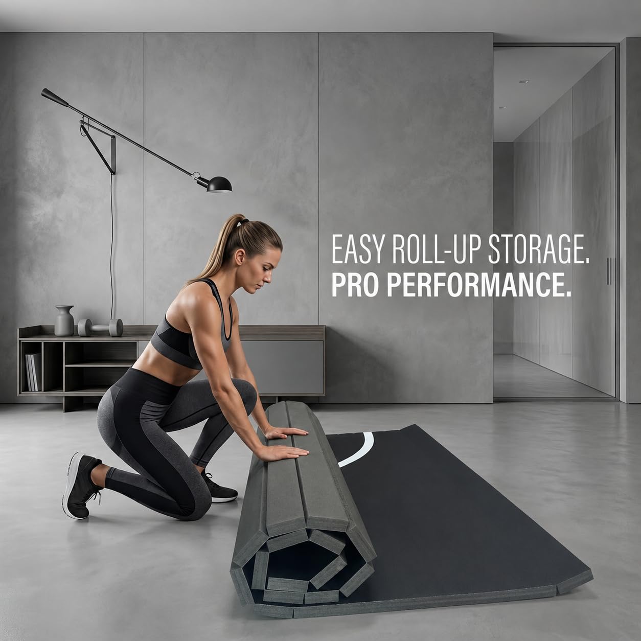 BELINOVA 10x10/10X6.6 Heavy-Duty Martial Arts Mat for Home Gym – Flexi-Roll MMA, Wrestling & BJJ Jiu Jitsu Padded Flooring – Anti-Slip, Tear-Resistant High-Impact Foam