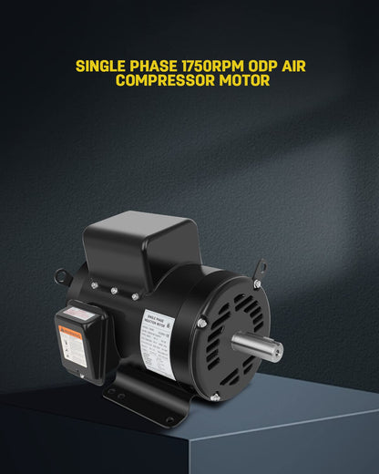 3HP Air Compressor Motor Single Phase Electric Motor 1750RPM 184T Frame ODP 208V-230V 1-1/8“Shaft Diameter Rolled Steel Shell 60HZ