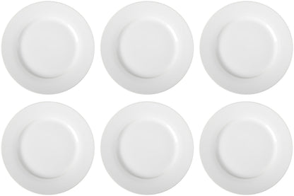 Amazon Basics 6-Piece White Dinner Plate Set, Microwave and Dishwasher Safe for Everyday Use, 10.5 inches