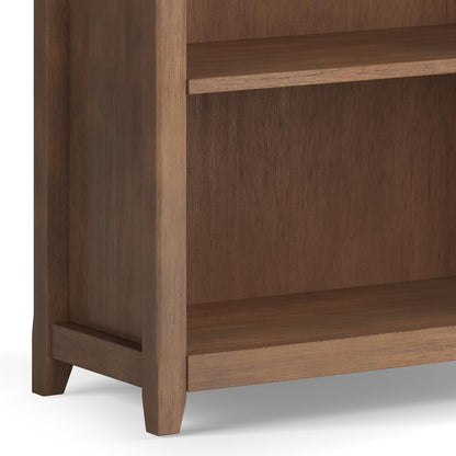SIMPLIHOME Amherst Bookcase - 70 inch Tall 5-Shelf Solid Wood Bookshelf in Rustic Natural Aged Brown, Transitional Storage for Living Room, Study or Office with Adjustable Shelves and Tapered Legs