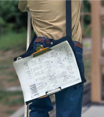 Industrial Field Cases Field Bag with Integrated 11x17 Clipboard, Storage and Shoulder Strap: Perfect for Engineers, Inspectors, Roofers & Architects Black CJFB1117