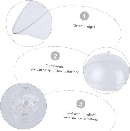 Cabilock Acrylic Food Cover, 8 Inches Round Cake Dome Cloche, Clear Food Snack Display Cover for Cake, 8.3X4.7 Inch