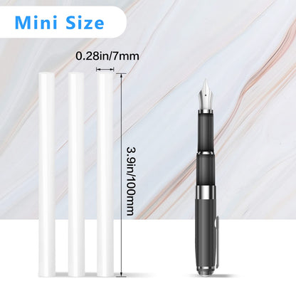 Manarty 24 PCS 8" Long x 0.43" Dia Color Hot Glue Sticks Full Size and 48 PCS 0.27" Dia x 4" Long Mini White Hot Glue Sticks